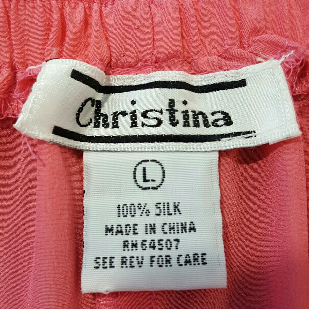 HELD Vintage Pink Silk Crepe Pants - Picture 6 of 9